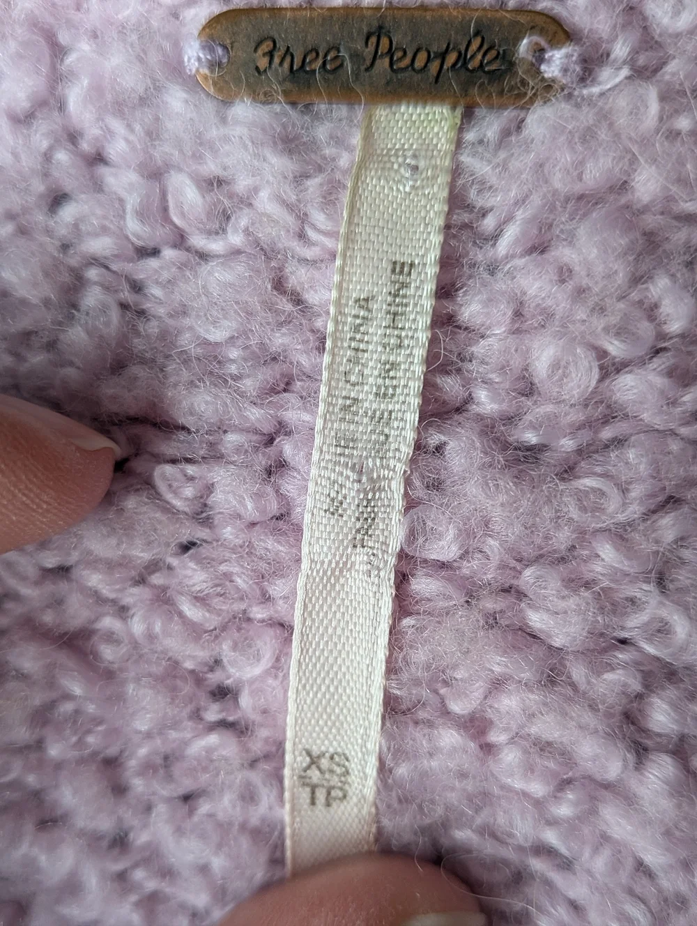 Free People 32% Alpaca Blend Oversized V-Neck Sweater Rose Pink XS Slouchy